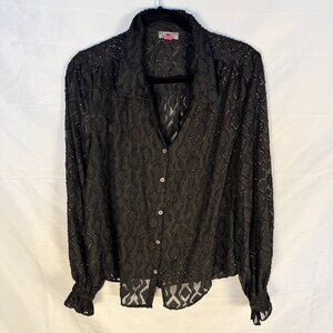 Vince Camuto Black Embellished Blouse